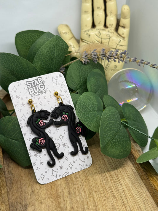 neo-trad panther earrings