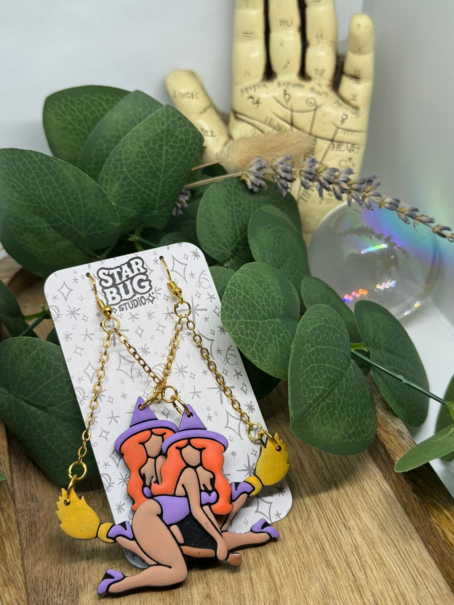 witch pinup earrings