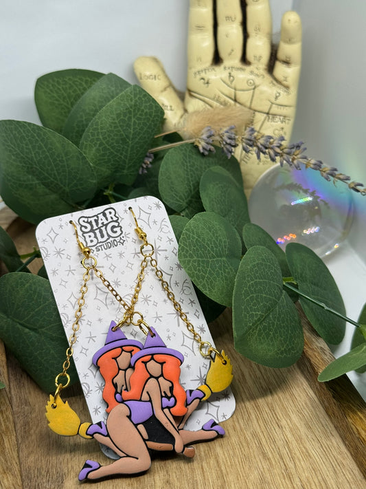 witch pinup earrings