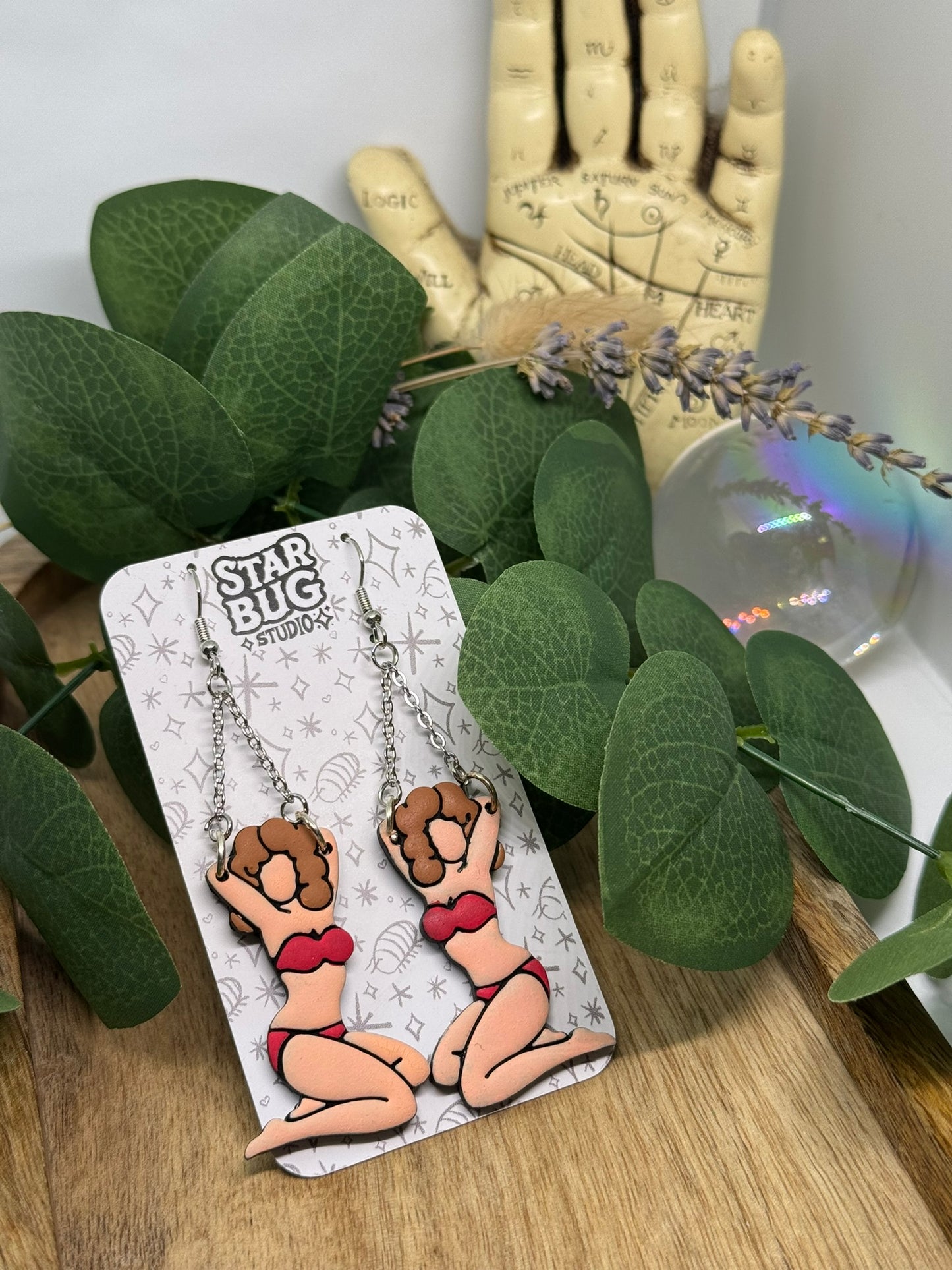 bikini babe pinup earrings