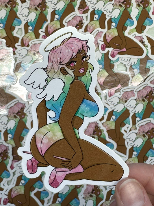 angel pinup sticker